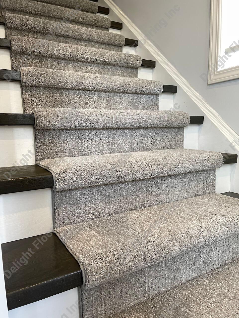 Carpet installation with stair runner