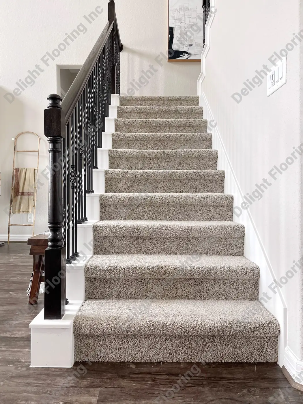 Carpet fitted on stairs