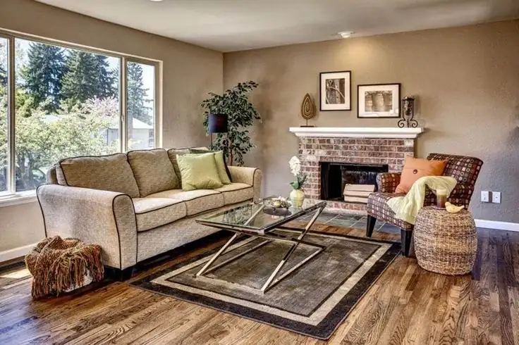 A beautiful hardwood floor in a home.