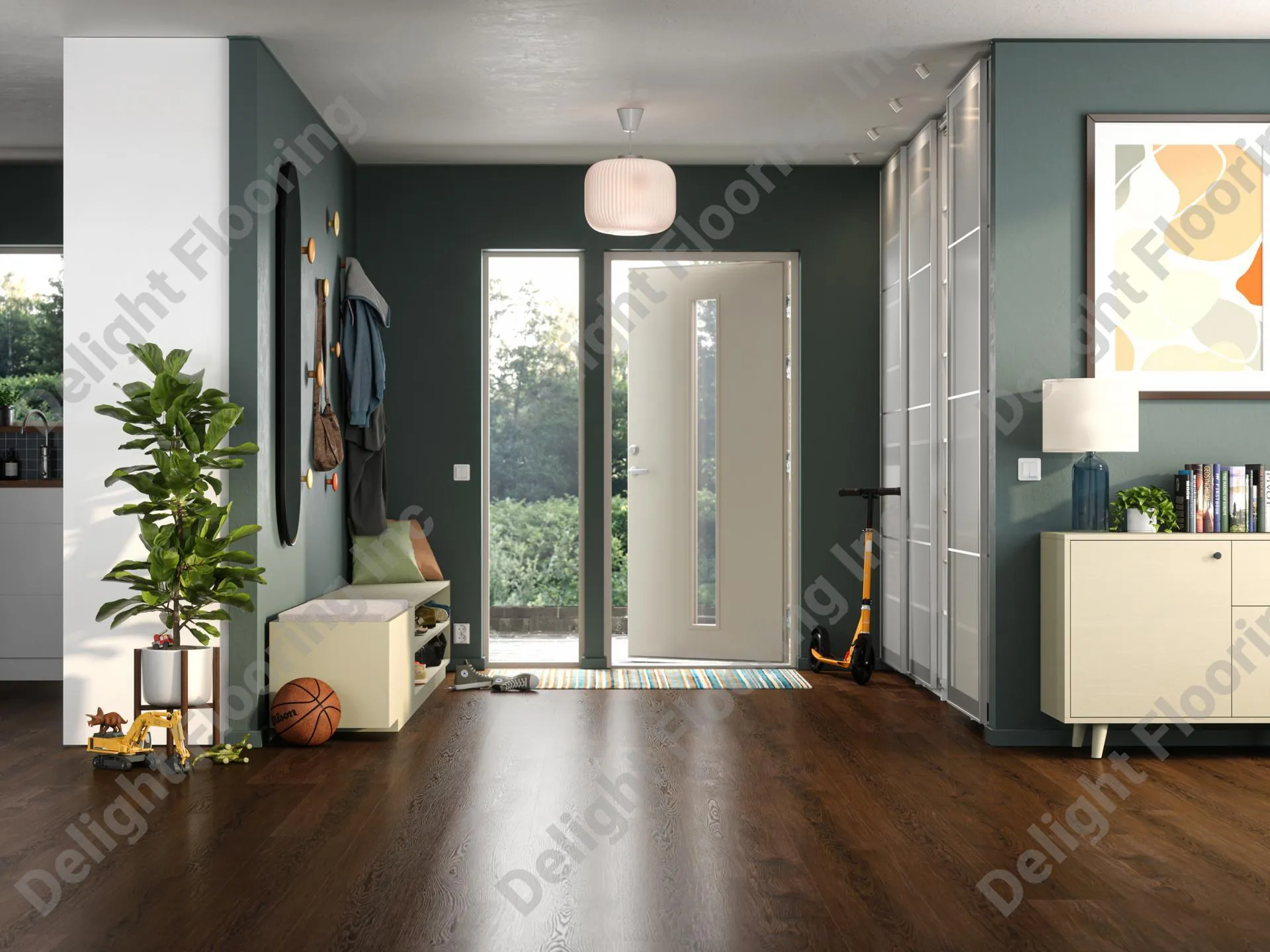 Modern vinyl plank flooring in a Canadian home.
